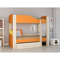 Детская двухъярусная кровать «Астра 2», цвет дуб молочный/оранжевый