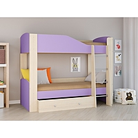 Детская двухъярусная кровать «Астра 2», цвет дуб молочный/фиолетовый