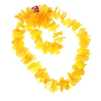 Гавайский набор "Цветочки", ( ожерелье, венок 2 браслета), цвет желтый