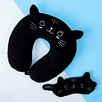 Антистресс-подголовник "Кошечка" с маской