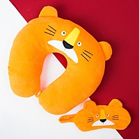 Антистресс-подголовник "Лев" с маской