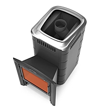 Печь для бани ТМФ Тунгуска 2017 Inox Витра антрацит