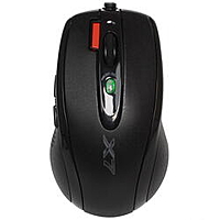 Мышь A4 X-718BK черный, оптическая (3200dpi), USB1.1 игровая (6but)