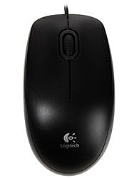 Мышь Logitech B100 черный, оптическая (800dpi), USB (2but)