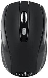 Мышь Oklick 455MW черный, оптическая (1600dpi), беспроводная USB (5but)