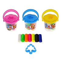 Тесто для лепки 7 цветов, 105 г + 1 формочка + крышка-формочка, МИКС