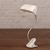 Лампа-прищепка для чтения прямоугольная белая, 1 диод