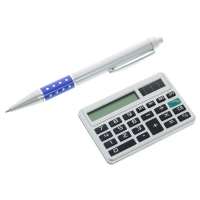 Набор подарочный 2в1: ручка, калькулятор, синий