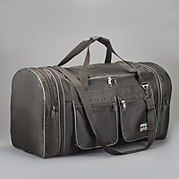 Сумка дорожная на молнии, 1 отдел, 4 наружных кармана, цвет хаки