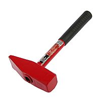 Молоток слесарный LOM, квадратный боек, металлическая обрезиненная рукоятка, 2000 г