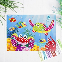 Аппликация круглыми стразами "Морские обитатели"