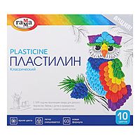 Пластилин 10 цветов 200 г, «Гамма» «Классический», со стеком