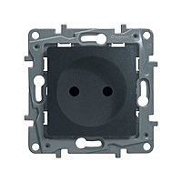 Механизм розетки 1-м СП Legrand "Etika Plus ", защ. шторки, без заземл., антрацит