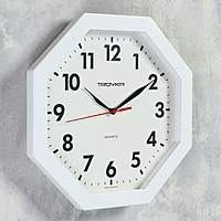 Часы настенные восьмигранные "Классика", белая рамка, 29х29 см