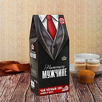 Чай чёрный 100 г с лимоном и мятой "Настоящему мужчине", костюм