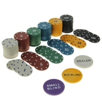 Набор для покера Texas Hold'em: 240 фишек, 2 колоды карт по 54 шт., сукно, металлическая круглая коробка