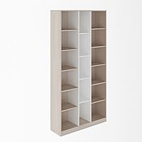 Стеллаж комбинированный «Остин», 1000×300×2000 мм, цвет шимо светлый/белый