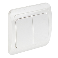 Выключатель 2-клавишный 10А белый "ЕКБ"