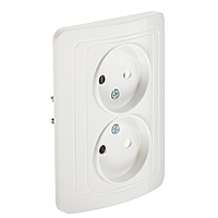 Розетка 2-местная 10А без заземления белая "ЕКБ"