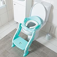Сиденье для унитаза детское, мягкое, со ступенькой, цвет бирюзовый