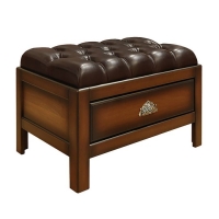 Банкетка ср. "Честер" / итальянский орех, кожа кор