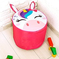 Мягкая игрушка «Пуфик Единорог» 40см х 40см, цвет розовый