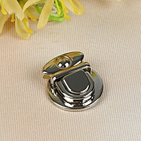 Застёжка для сумки, 3,5 х 3,5см, цвет серебряный