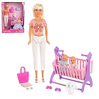 Кукла-модель Молодая мама с детьми и аксессуарами в ассорт.