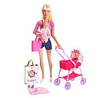 Кукла-модель Молодая мама с пупсом и аксессуарами в ассорт.