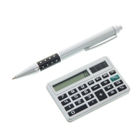 Набор подарочный 2в1: ручка, калькулятор, черный