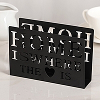 Салфетница "Дом здесь" 15х4х10 см, цвет черный