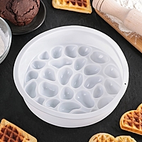 Форма для  выпечки и муссовых десертов 19,5х19,5х5,5 см "Камешки" цвет белый