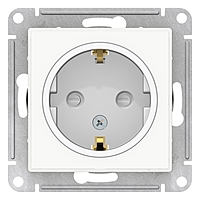 Розетка SE ATLASDESIGN ART 16 А, , со шторками, с з/к, механизм, белый