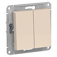 Выключатель SE ATLASDESIGN, 10 А, 2 клавиши, IP20, скрытый, бежевый, ATN000251