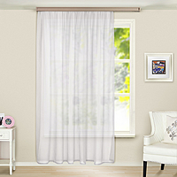 Штора тюль лен 200х275 см белый, пэ 100%