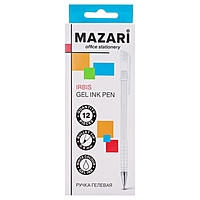Ручка гелевая MAZARi IRBIS, узел 0. 8мм, чернила белые, швейцарский пишущий узел и чернила производства США, стержень 130 мм