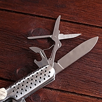 Нож швейцарский "Фобос"  7в1, рукоять с перфорацией, хром