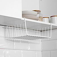 Корзина сетчатая навесная на полку, 36×25×14 см, цвет белый