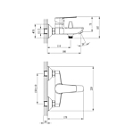 Смеситель для ванны Rossinka S35-31 короткий излив хром