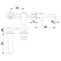 Смеситель для умывальника встраиваемый Lemark Status LM4426C