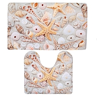 Набор ковриков для ванны и туалета 45х75, 45х40 см "Ракушки", 2 шт