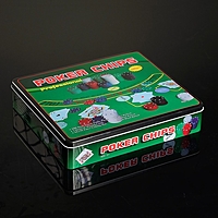 Набор для покера Professional Poker Chips: 500 фишек, 2 колоды карт по 54 шт., сукно, металлическая коробка