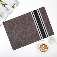 Салфетка кухонная 45х30 см "Вензеля", цвет коричневый