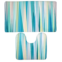 Набор ковриков для ванны и туалета 45х75, 45х40 см "Бирюза", 2 шт