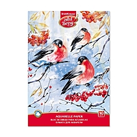 Альбом для акварели А4, 10 листов на клею ArtBerry "Снегири"