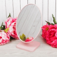 Зеркало настольное, овальное, без увеличения, одностороннее, цвета МИКС