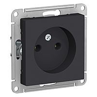 Розетка SE ATLASDESIGN, 250 В, 16 А, встраиваемая, без заземления, IP20, карбон, ATN001041