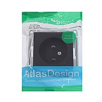 Розетка SE ATLASDESIGN, 250 В, 16 А, встраиваемая, без заземления, IP20, карбон, ATN001041
