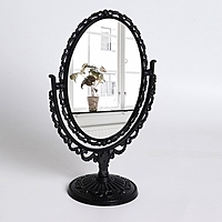 Зеркало настольное, овальное, двустороннее, с увеличением, цвет чёрный
