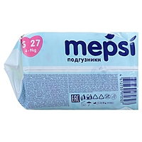 Подгузники Mepsi-премиум S (4-9 кг), 27 шт